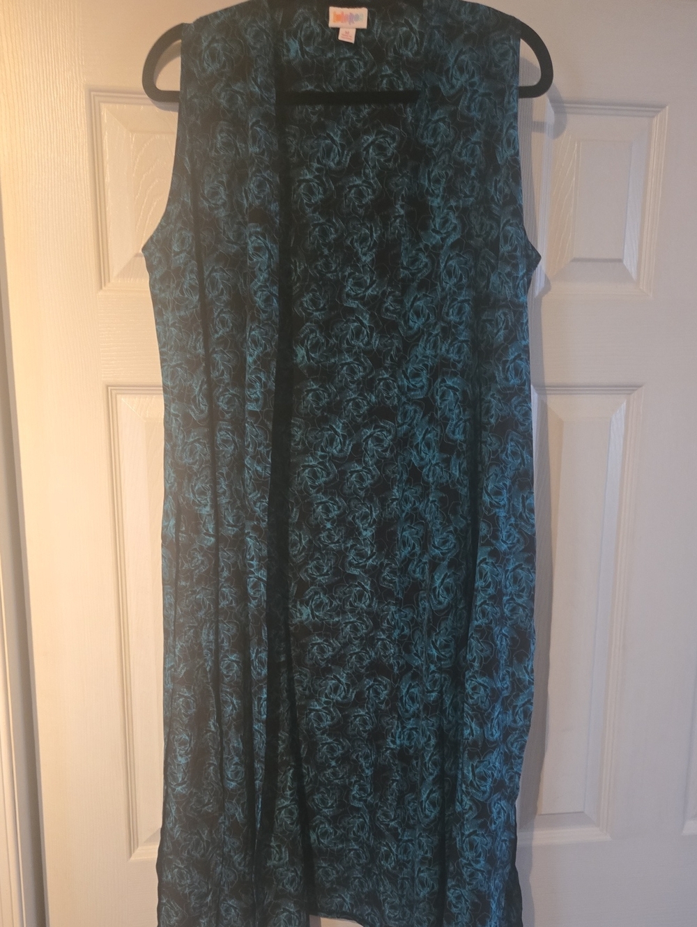 LulaRoe JOY Vest Sleeveless Teal and Black